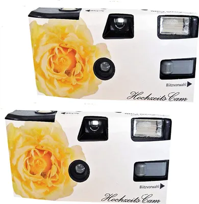 Produktbild von 2x PHOTO PORST Sonderposten Einwegkamera gelbe Hochzeitsrose MHD: 06.2026