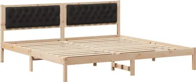 Zdjęcie produktu dla vidaXL Rama łóżka czarna 200 x 200 cm z litego drewna sosnowego