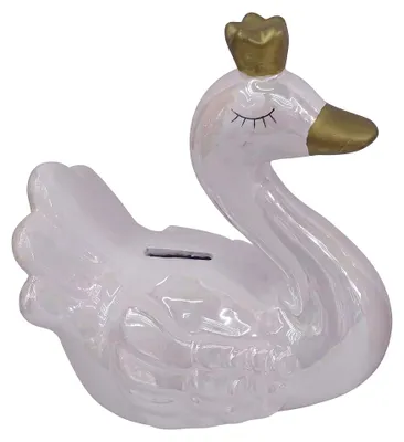 Produktbild von Clayre & Eef Spardosen Schwan Weiß Keramik