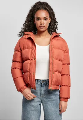 Zdjęcie produktu dla Dámská zimní bunda Urban Classics Ladies Hooded Puffer Jacket redearth - S