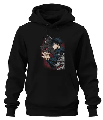 Imagen del producto de Sudadera con capucha uni, diseño de anime "Wolfsbeschwörer", con motivos de shikigami, demonios y lobos, color , talla 3XL