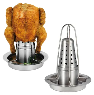 Productafbeelding van Bremermann kippenrotisserie met aromareservoir, roestvrijstalen kippenbraadpan