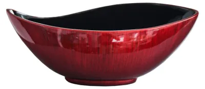 Immagine prodotto di Vaso decorativo MONDANA in fibra di vetro, rosso a spirale, 39x20x16 cm
