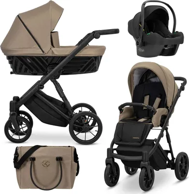 Immagine prodotto di Carrozzina Kunert Ivento 3in1 marrone con telaio e accessori neri