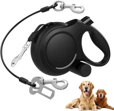 Produktbild von Unyqoos® Ausziehbare Hundeleine 8 m – Stahlseil, ABS-Gehäuse & TPE‑Griff, 360° drehbarer Metallhaken, Kotbeutelhalter, für Hunde bis 50 kg
