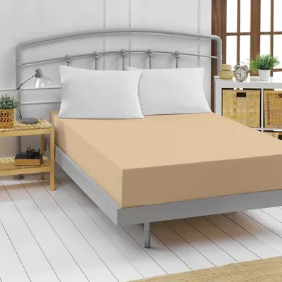 Produktbild von Traumschlaf Feinbiber Boxspring Spannbetttuch 200x200 cm sand