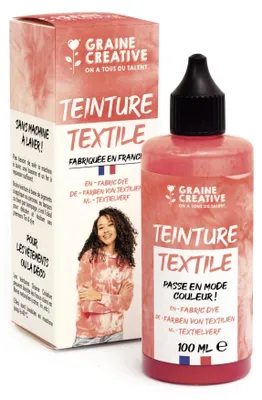 Productafbeelding van Textielverf met fijne tules, 100 ml, koraal - Herkomst: Frankrijk