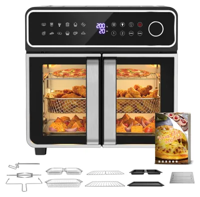 Immagine prodotto di Friggitrice ad aria - Doppia zona - 23 litri - 2400 W - Acciaio inossidabile