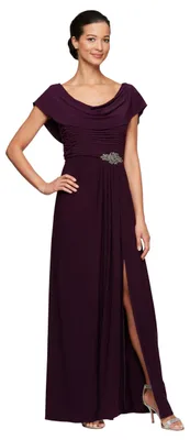 Produktbild von Alex Damen Long Cowl Neckline Mother of The Bride Dress, Formal Event Gown (Peti