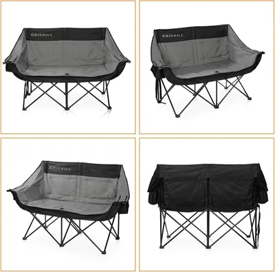 Produktbild von Doppelte Camping-Loveseats - faltbar mit Kühltaschen für 2 Personen