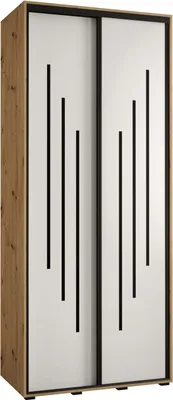 Produktbild von MEBLE KRYSPOL Davos 8 Schrank, zwei Türen - 235,2x120x45 cm - Artisan Weiß Schwarz