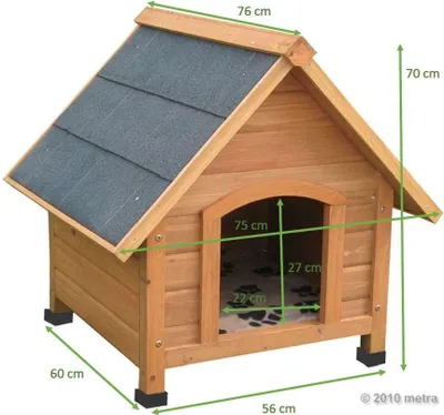 Produktbild von Hundehütte, Massivholz, spitzdach 70 x 60 x 75 cm