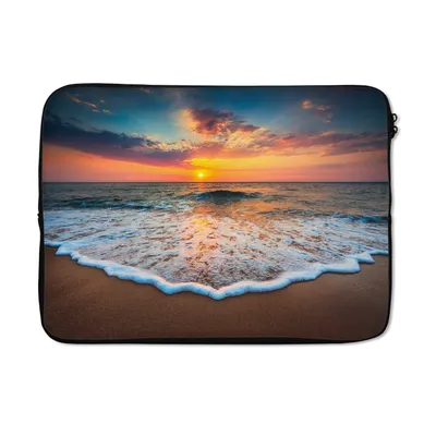 Produktbild von MuchoWow® Laptop Hülle 14 ZollStrand - Meer - Sonnenuntergang Laptoptasche - Laptoptasche - Stoßsicher - Schutzhaube