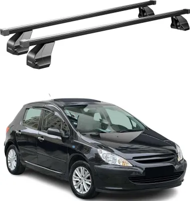 Image de Barres Transversales Menabo pour Peugeot 307 2001-2009 5-portes Noir