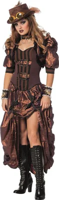 Produktbild von Deluxe Retro Steampunk Kostüm Dame 36-46 - Steampunkkleid Gr. 42