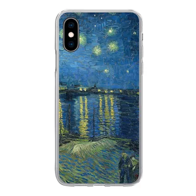 Produktbild von MuchoWow® Handyhülle Schutzhülle Hülle für iPhone X Die sternenklare Nacht - Vincent van Gogh Silikon Softcase Handy Hülle - Handyhülle