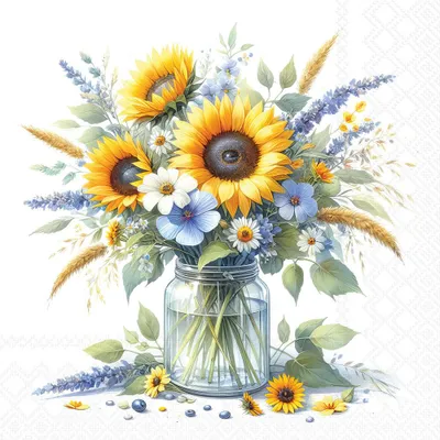 Immagine prodotto di Tovaglioli 33x33 cm - Sunflowers in jar