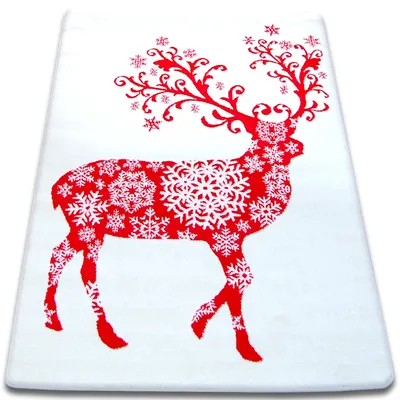 Zdjęcie produktu dla Dywan XMAS - F788 krem/czerwony biały 100x170 cm