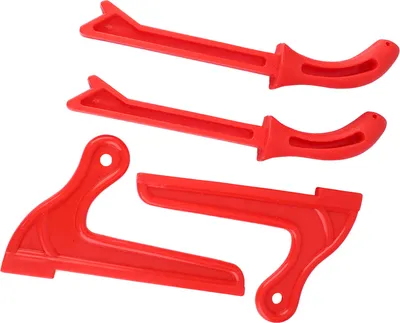 Imagen del producto de 4 barras de plástico deslizantes de seguridad para sierras manuales, diseñadas para trabajar con madera (rojas)