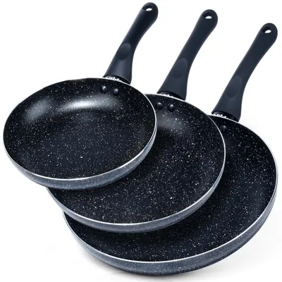 Produktbild von Vilde | Pfannen - Pfannenset - 3-teilig - Ø 20/24/28 cm - Granitbeschichtung - Antihaft und Spülmaschinenfest