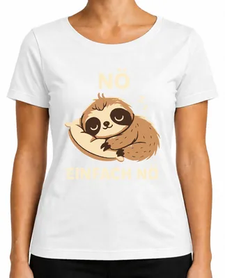 Productafbeelding van Luiaard slapend, Niedergöschenbach, eenvoudig, schattig, luiaard cadeau, grappig, kinder- en dames T-shirt, wit, XXL