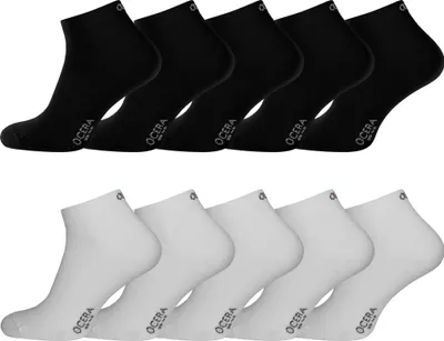 Produktbild von 10 Paar Kurzschaft Socken für Damen & Herren  Standard 100 e Baumwolle - Schwarz-Weiß-Mix 43-46