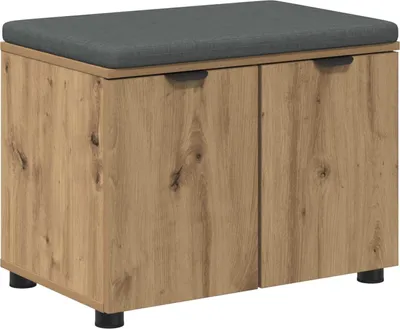 Produktbild von vidaXL Flurbank mit Kissen mit Regal Artisan-Eiche 60 x 38 x 46 cm