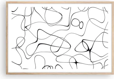 Produktbild von Gerahmtes Poster - Rahmen in heller Eiche - Linie nichts Muster - 91,5x61 cm - Wand Bild - Wanddeko - Wandbilder - Kunstposter - Wandposter - Bilderrahmen - Bilder - Kunstdruck - P2NAA91x61-5054