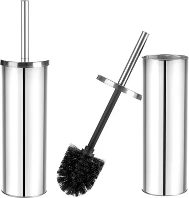 Zdjęcie produktu dla Szczotka WC LAVEO MIRI Chrom Stojąca 97x380mm Stal/Tworzywo Sztuczne