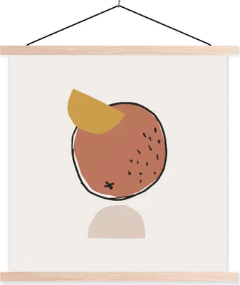 Produktbild von MuchoWow® Textilposter Sommer - Kokosnuss - Weiß 60x60 cm mit holzfarbenen Rahmen - Wanddekoration