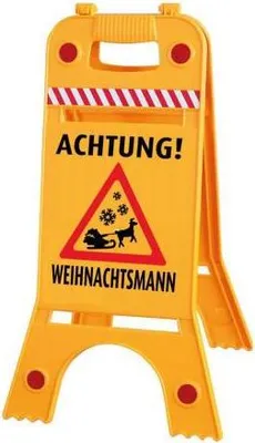 Produktbild von Warnaufsteller Dachaufsteller - Achtung Weihnachtsmann - Gr. ca. 28 x 64cm - 308556-2