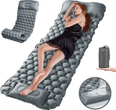 Produktbild von Luftmatratze für draußen, Selbstauflauf, mit Fußpump, 200 cm, ultraleicht, bequem für Camping, Wandern, Reisen, Strand