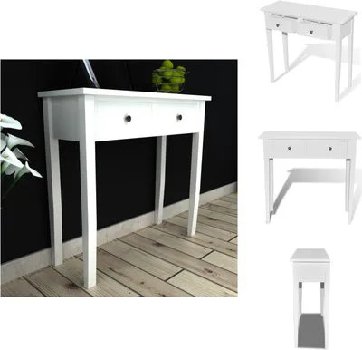 Productafbeelding van vidaXL Frituurtafel/console met twee lades, wit - Bijzetmeubels