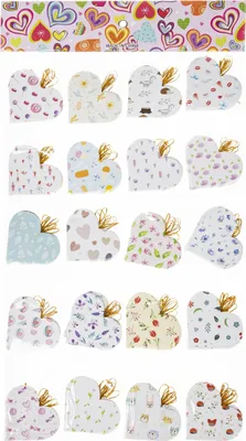 Obrázok produktu pre Dekoratívne prívesky v tvare srdca Rozette, 7 x 8 cm, 20 ks