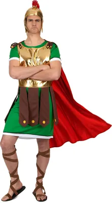 A man dressed in a Roman centurion costume.