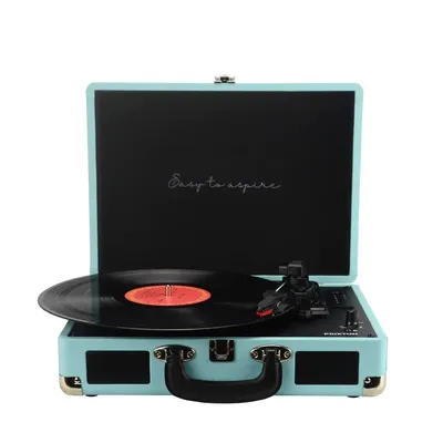 Produktbild von Plattenspieler mit lautsprecher PRIXTON VC400, Schallplattenspieler mit Bluetooth und Encoding-Funktion, Vinyl-Player, Radio FM und USB Port, Blau