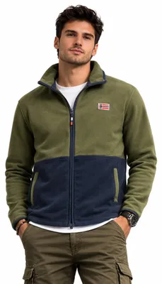 Productafbeelding van Geographical Norway WZ6702H/GN-Kaki: Heren fleecejas in kaki kleur