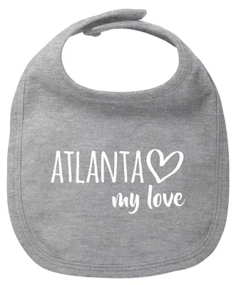 Produktbild von Huuraa Baby Lätzchen Atlanta my love Heather Grey Klettverschluss Baumwolle Latz Geschenkidee