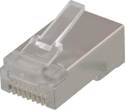 Image de Connecteur RJ45 pour câble de raccordement, Cat5e, blindé, 20 pcs