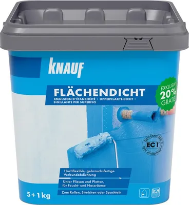 Produktbild von Knauf Flächendicht Flüssig-Abdichtung rissüberbrückend, hochelastisch für Fliesen 6 kg
