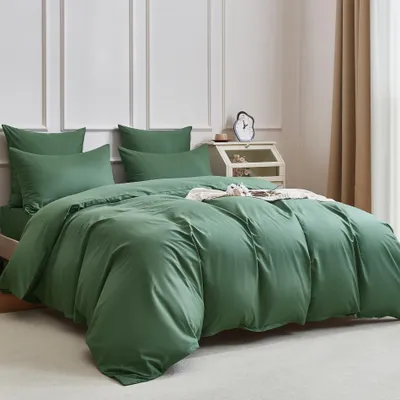 Image de Parure de lit 220 x 240 cm - 100% coton - Vert