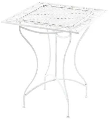 Produktbild von CLP Gartentisch Asina quadratisch 60x60 cm Beistelltisch im Jugendstil | Farbe weiß
