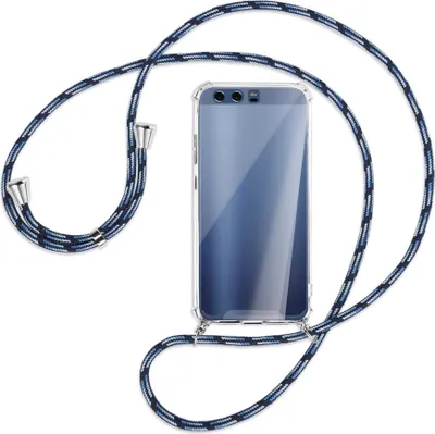 Produktbild von Handykette Backcover-Schutzhülle mit Band (Metall silberfarben) für Huawei P10 - Blautöne