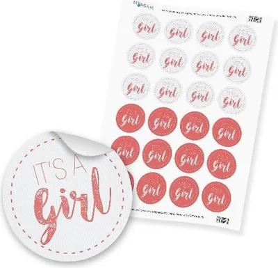 Produktbild von 24 x itenga  Sticker „It s a Girl“ (Motiv 75)