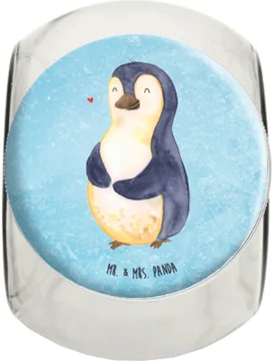 Produktbild von Mr. & Mrs. Panda Kaffeedose Pinguin Diät XL 2000ml - Eisblau - Geschenk, Vorratsbehälter, Bonbonglas, Selbstliebe, Abnehmen, Aufbewahrungsdose, schraubglas, Glasdose