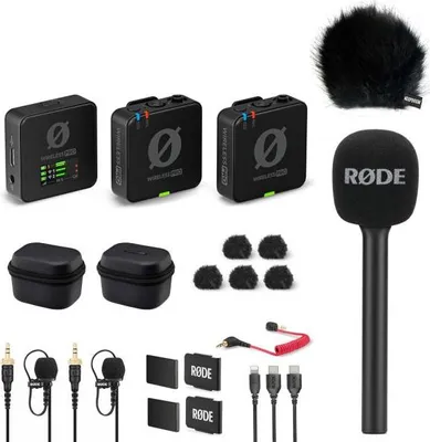 Immagine prodotto di Set di microfoni Rode Wireless Pro con adattatore per mano e parabrezza