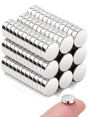 Image de 100 aimants puissants de 6 x 3 mm, pour tableaux magnétiques, réfrigérateurs et projets de bricolage.