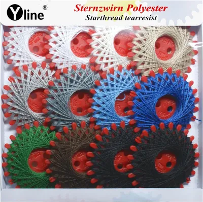 Produktbild von Yline 12er Set Sternzwirn, Zwirn Polyester, Sternchenzwirn bunt/Standard, (0,03 € / m), 0129-fl