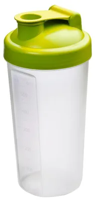 Zdjęcie produktu dla Shaker 600 ml "Protein" - shaker gimnastyczny do napojów białkowych i sportowych - z wyjmowanym sitkiem i praktyczną skalą - łatwy do czyszczenia - cytrynowy/przezroczysty
