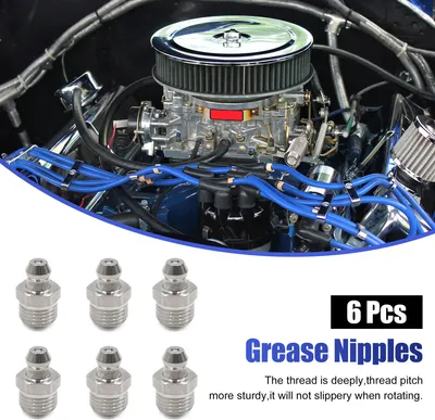 Image de 6pcs Graisseur Droit M10x1 Inox Filetage Raccord Graissage pour Voiture Moto